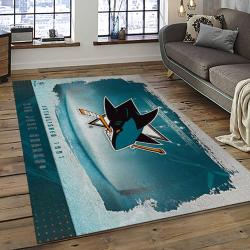 NHL San Jose Sharks Hockey Sport Team Logo Carpet Rectangle Area Rug For Living Room Home Room Decor Gift For Fans SJS14