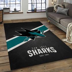 NHL San Jose Sharks Hockey Sport Team Logo Carpet Rectangle Area Rug For Living Room Home Room Decor Gift For Fans SJS26