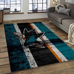 NHL San Jose Sharks Hockey Sport Team Logo Carpet Rectangle Area Rug For Living Room Home Room Decor Gift For Fans SJS36