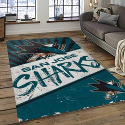 NHL San Jose Sharks Hockey Sport Team Logo Carpet Rectangle Area Rug For Living Room Home Room Decor Gift For Fans SJS4