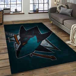 NHL San Jose Sharks Hockey Sport Team Logo Carpet Rectangle Area Rug For Living Room Home Room Decor Gift For Fans SJS50