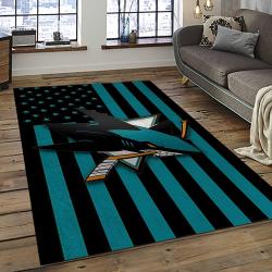NHL San Jose Sharks Hockey Sport Team Logo Carpet Rectangle Area Rug For Living Room Home Room Decor Gift For Fans SJS59