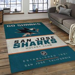 NHL San Jose Sharks Hockey Sport Team Logo Carpet Rectangle Area Rug For Living Room Home Room Decor Gift For Fans SJS6