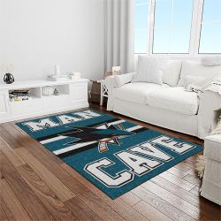 nhl san jose sharks hockey sport team logo carpet rectangle area rug for living room home room decor gift for fans light room sjs1