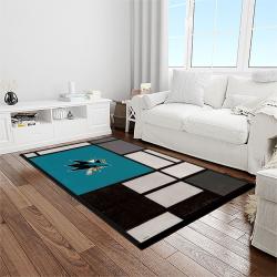 nhl san jose sharks hockey sport team logo carpet rectangle area rug for living room home room decor gift for fans light room sjs2