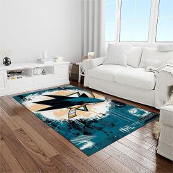 nhl san jose sharks hockey sport team logo carpet rectangle area rug for living room home room decor gift for fans light room sjs20