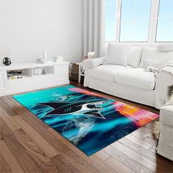nhl san jose sharks hockey sport team logo carpet rectangle area rug for living room home room decor gift for fans light room sjs24