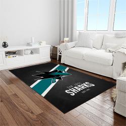 nhl san jose sharks hockey sport team logo carpet rectangle area rug for living room home room decor gift for fans light room sjs26