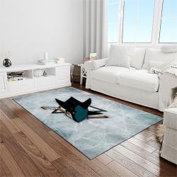 nhl san jose sharks hockey sport team logo carpet rectangle area rug for living room home room decor gift for fans light room sjs28