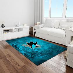 nhl san jose sharks hockey sport team logo carpet rectangle area rug for living room home room decor gift for fans light room sjs33