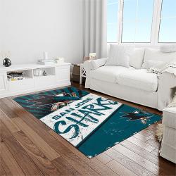 nhl san jose sharks hockey sport team logo carpet rectangle area rug for living room home room decor gift for fans light room sjs4