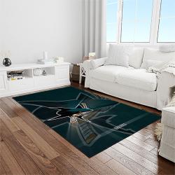 nhl san jose sharks hockey sport team logo carpet rectangle area rug for living room home room decor gift for fans light room sjs55