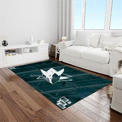 nhl san jose sharks hockey sport team logo carpet rectangle area rug for living room home room decor gift for fans light room sjs9