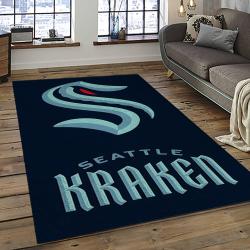 NHL Seattle Kraken Hockey Sport Team Logo Carpet Rectangle Area Rug For Living Room Home Room Decor Gift For Fans STK20