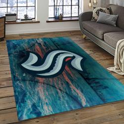 NHL Seattle Kraken Hockey Sport Team Logo Carpet Rectangle Area Rug For Living Room Home Room Decor Gift For Fans STK4