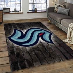 NHL Seattle Kraken Hockey Sport Team Logo Carpet Rectangle Area Rug For Living Room Home Room Decor Gift For Fans STK6