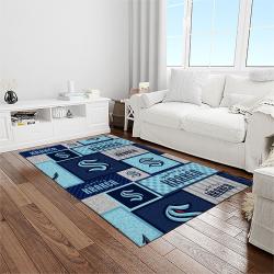 nhl seattle kraken hockey sport team logo carpet rectangle area rug for living room home room decor gift for fans light room stk1