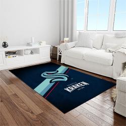 nhl seattle kraken hockey sport team logo carpet rectangle area rug for living room home room decor gift for fans light room stk14