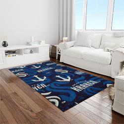 nhl seattle kraken hockey sport team logo carpet rectangle area rug for living room home room decor gift for fans light room stk2