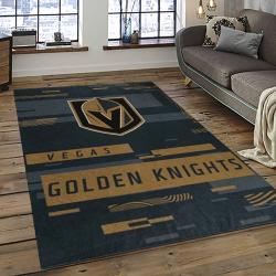 NHL Vegas Golden Knights Hockey Sport Team Logo Carpet Rectangle Area Rug For Living Room Home Room Decor Gift For Fans VGK16