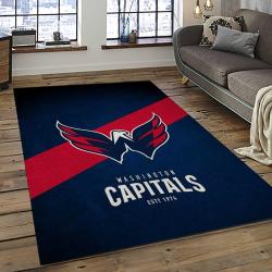 NHL Washington Capitals Hockey Sport Team Logo Carpet Rectangle Area Rug For Living Room Home Room Decor Gift For Fans WSC12