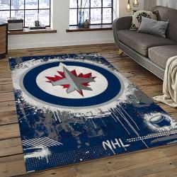 NHL Winnipeg Jets Hockey Sport Team Logo Carpet Rectangle Area Rug For Living Room Home Room Decor Gift For Fans WPJ18
