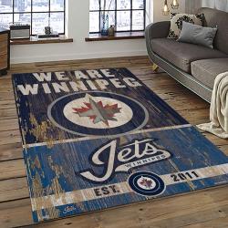 NHL Winnipeg Jets Hockey Sport Team Logo Carpet Rectangle Area Rug For Living Room Home Room Decor Gift For Fans WPJ6