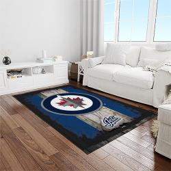 nhl winnipeg jets hockey sport team logo carpet rectangle area rug for living room home room decor gift for fans light room wpj12