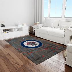 nhl winnipeg jets hockey sport team logo carpet rectangle area rug for living room home room decor gift for fans light room wpj14