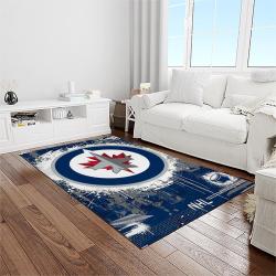 nhl winnipeg jets hockey sport team logo carpet rectangle area rug for living room home room decor gift for fans light room wpj18