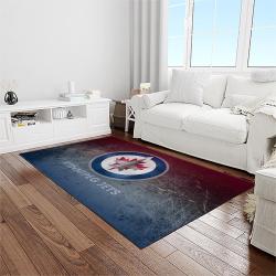nhl winnipeg jets hockey sport team logo carpet rectangle area rug for living room home room decor gift for fans light room wpj24