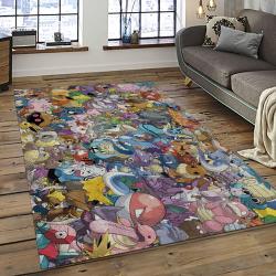 Pokemon Anime Manga Cartoon Character Carpet Rectangle Area Rug For Living Room Home Room Decor Gift For Fans PKM50