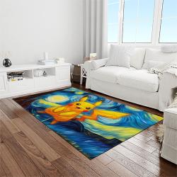 pokemon anime manga cartoon character carpet rectangle area rug for living room home room decor gift for fans light room pkm22