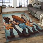 zz top band rock music rocker carpet rectangle area rug for living room home room decor gift for fans dark room zzt34