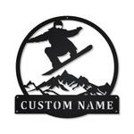 41338 snowboarding metal sign personalized metal name signs home decor sport lovers gifts 0