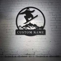 41338 snowboarding metal sign personalized metal name signs home decor sport lovers gifts 2