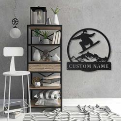 41338 snowboarding metal sign personalized metal name signs home decor sport lovers gifts 3