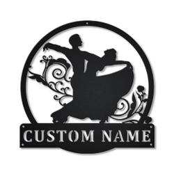 Ballroom Dancing Metal Wall Art Personalized Metal Name Signs Home Decor Sport Lovers Gifts
