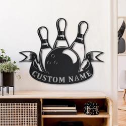 41866 bowling metal sign personalized metal name signs home decor sport lovers gifts 1