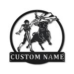41882 bullfighting metal sign personalized metal name signs home decor sport lovers gifts 0