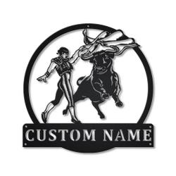 Bullfighting Metal Wall Art Personalized Metal Name Signs Home Decor Sport Lovers Gifts