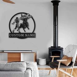 41882 bullfighting metal sign personalized metal name signs home decor sport lovers gifts 2