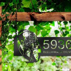 52925 personalized football player sport address sign house number plaque custom metal sign 1