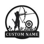 archery sport metal sign personalized metal name signs home decor sport lovers gifts 0