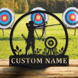 archery sport metal sign personalized metal name signs home decor sport lovers gifts 3