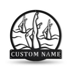 Artistic Swimming Metal Wall Art Personalized Metal Name Signs Home Decor Sport Lovers Gifts