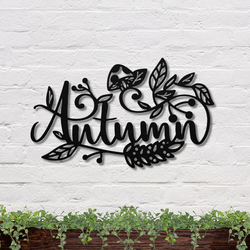 Autumn Floral Metal Wall Art Fall Sign Halloween Decoration For Home