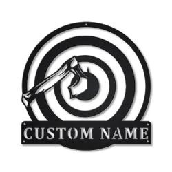 Axe Throwing Metal Wall Art Personalized Metal Name Signs Home Decor Sport Lovers Gifts
