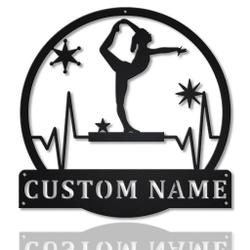 Balance Beam Metal Wall Art Personalized Metal Name Signs Home Decor Sport Lovers Gifts