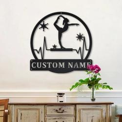 balance beam metal sign personalized metal name signs home decor sport lovers gifts 2
